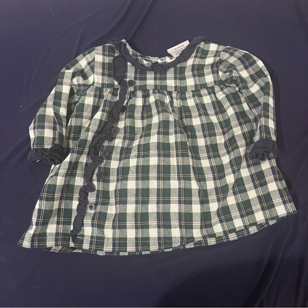 Jellybean by Smock Candy Plaid Long Sleeve Girls Dress 12m.